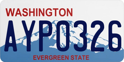 WA license plate AYP0326