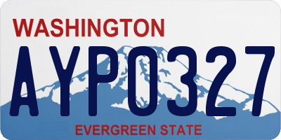 WA license plate AYP0327