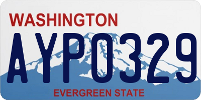 WA license plate AYP0329