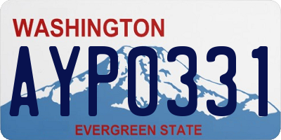 WA license plate AYP0331