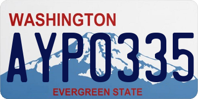 WA license plate AYP0335