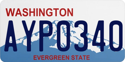 WA license plate AYP0340