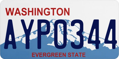 WA license plate AYP0344