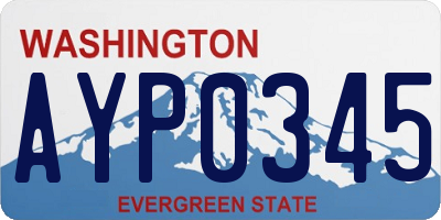 WA license plate AYP0345