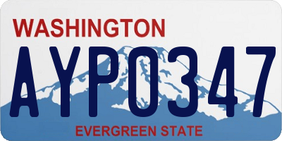 WA license plate AYP0347