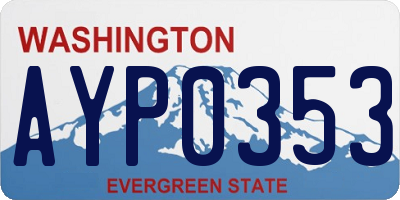 WA license plate AYP0353