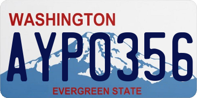 WA license plate AYP0356
