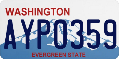 WA license plate AYP0359