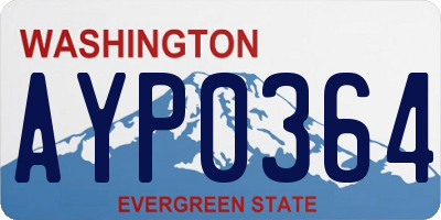 WA license plate AYP0364