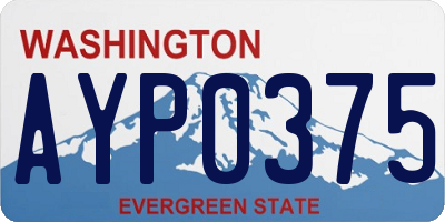 WA license plate AYP0375