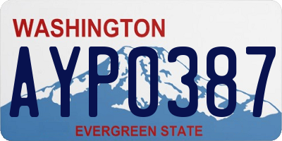 WA license plate AYP0387