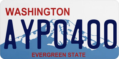 WA license plate AYP0400