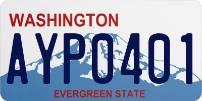 WA license plate AYP0401