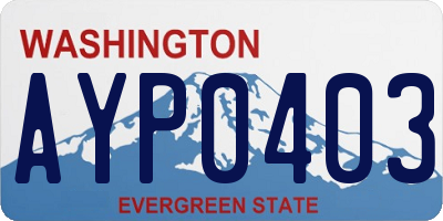 WA license plate AYP0403