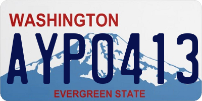 WA license plate AYP0413