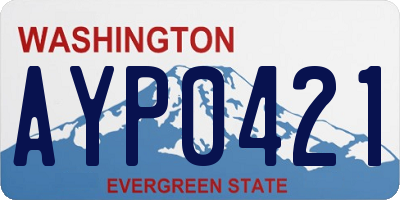 WA license plate AYP0421