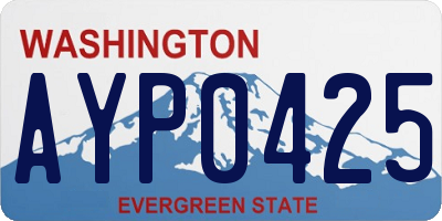 WA license plate AYP0425