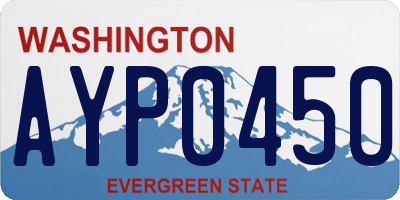 WA license plate AYP0450