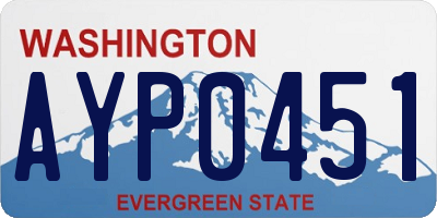 WA license plate AYP0451