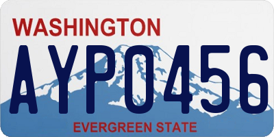 WA license plate AYP0456