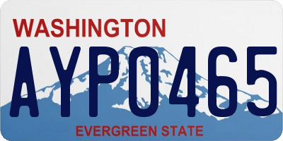 WA license plate AYP0465