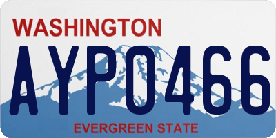 WA license plate AYP0466