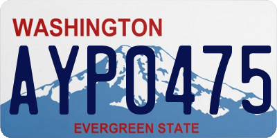 WA license plate AYP0475