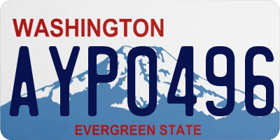 WA license plate AYP0496