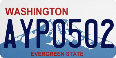 WA license plate AYP0502