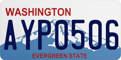 WA license plate AYP0506