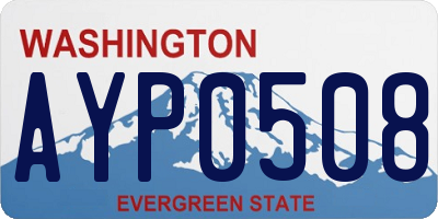 WA license plate AYP0508
