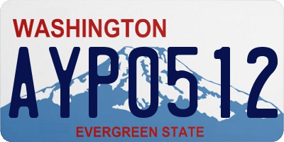 WA license plate AYP0512