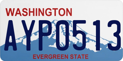 WA license plate AYP0513