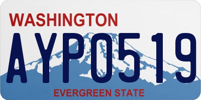 WA license plate AYP0519