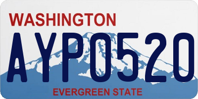 WA license plate AYP0520