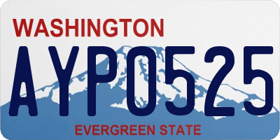 WA license plate AYP0525