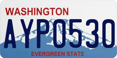 WA license plate AYP0530