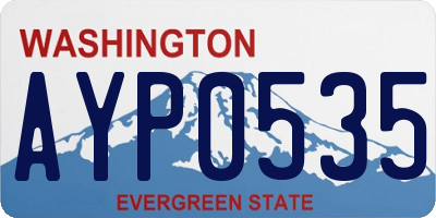 WA license plate AYP0535