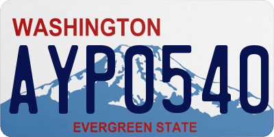 WA license plate AYP0540