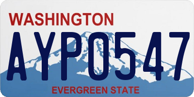 WA license plate AYP0547