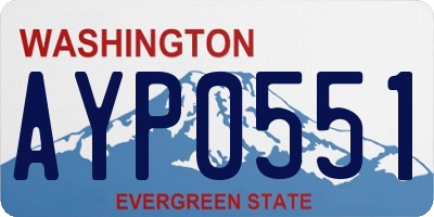 WA license plate AYP0551