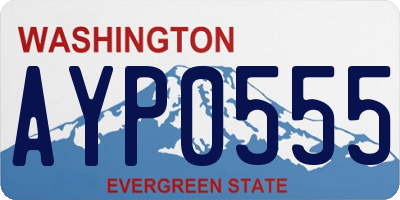WA license plate AYP0555