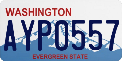 WA license plate AYP0557