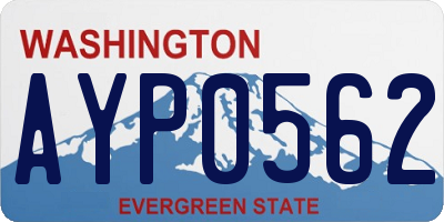 WA license plate AYP0562