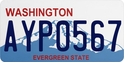 WA license plate AYP0567