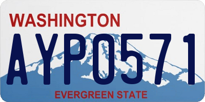 WA license plate AYP0571
