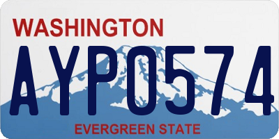 WA license plate AYP0574