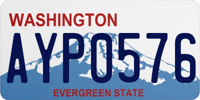 WA license plate AYP0576