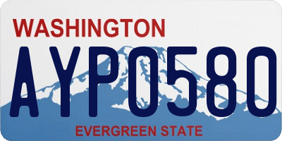 WA license plate AYP0580