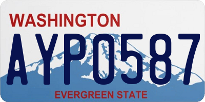 WA license plate AYP0587